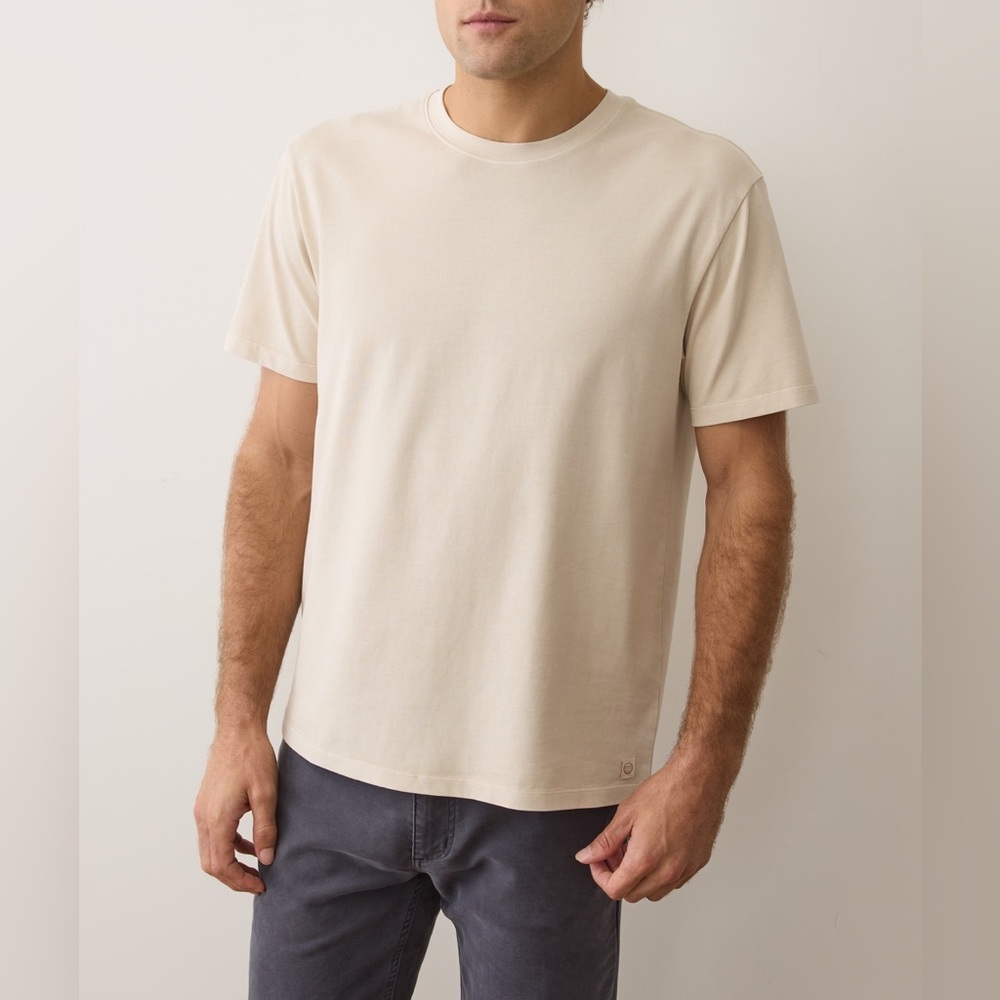 NWT Marine Layer Men's Luxe 250 Tee in Whitecap